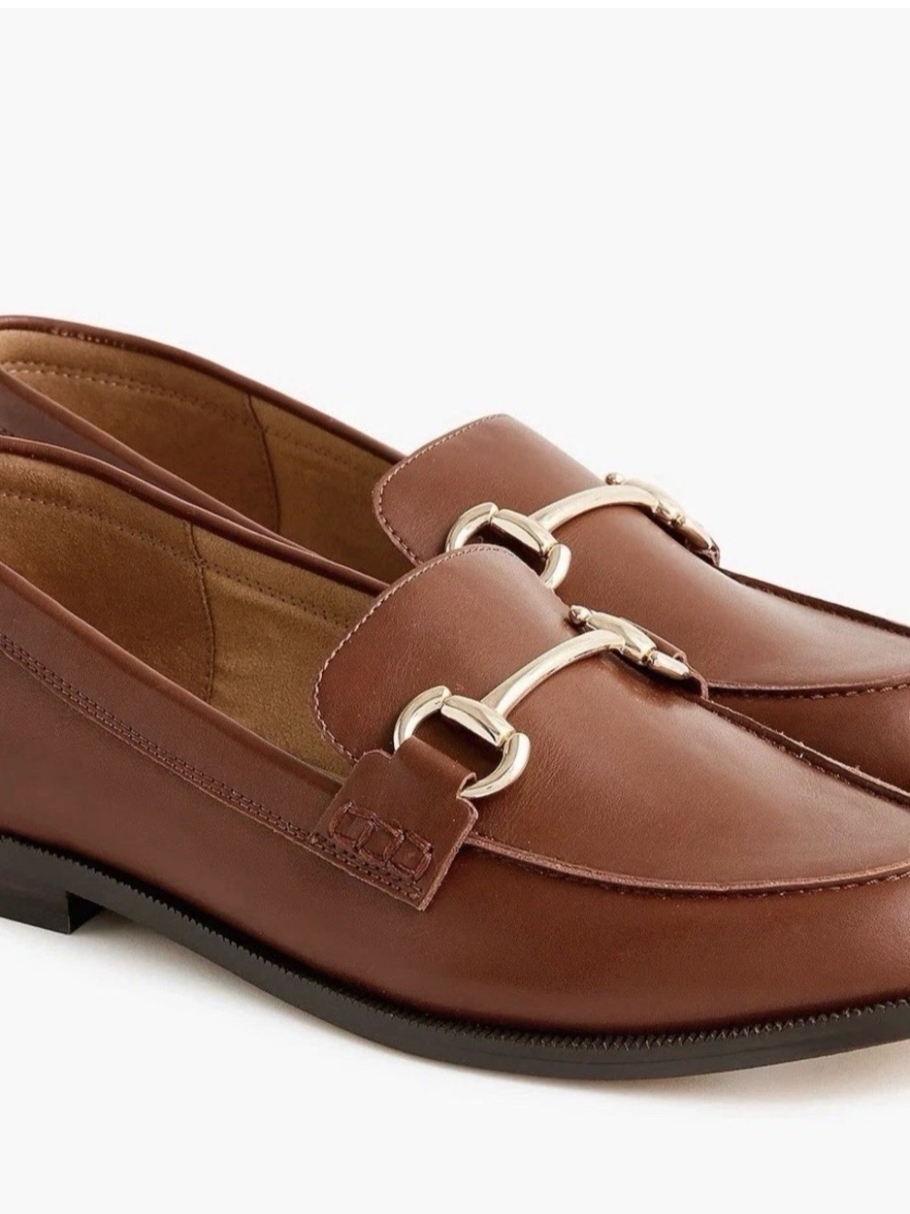 J. Crew Classic Brown Leather Bit Loafers Sz 10